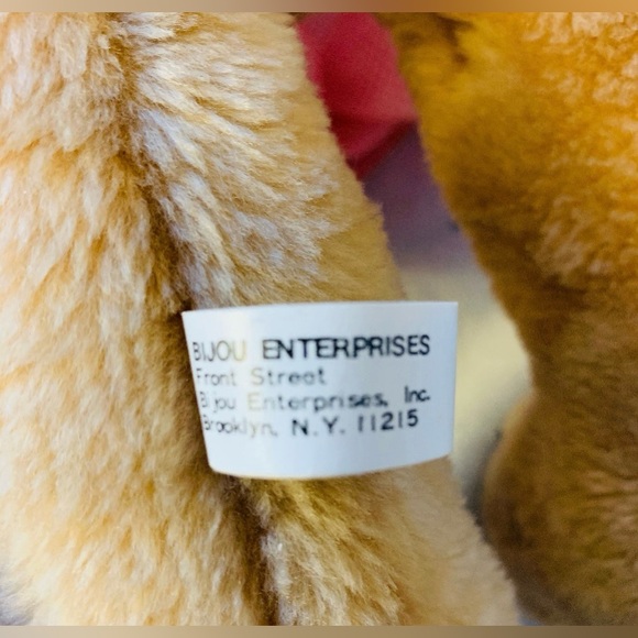 Vintage Bijou Enterprises Girl Teddy Bear Plush 80s Stuffed Animal Sleepy Eyes - Picture 2 of 7